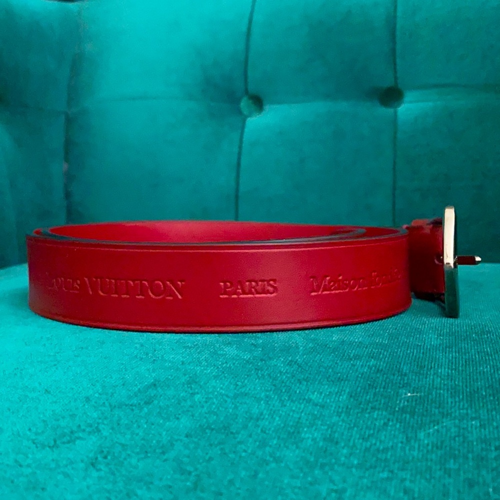 Men’s Red Leather Louis Vuitton Belt